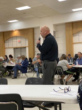 Superintendent Robert Kinsey speaks at the Community Safety Meeting.