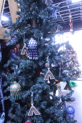 Native American tree with beaded ornaments