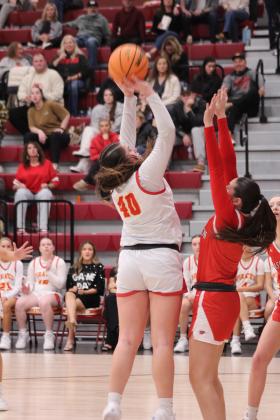 Dale senior Danika Pendley adds two points during the game against Washington in the Dale Boomarang Basketball Classic on Dec. 13.