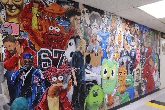 TMS art teacher creates hallway murals for students, social media