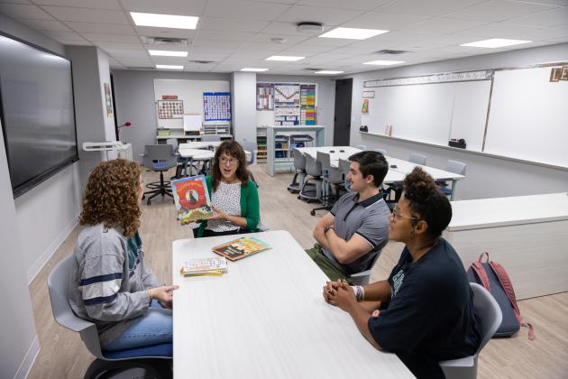 Students and staff take advantage of the newly renovated space in the Teacher Education Tech Classroomon on the north side of the first floor in Shawnee Hall. Photo provided by OBU