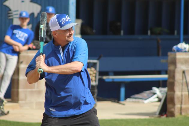 Rusty Lynch enjoys batting during the Annual Bethel Baseball Alumni Game on Feb. 28. Bethel Baseball Season opened on March 3 against Millwood.