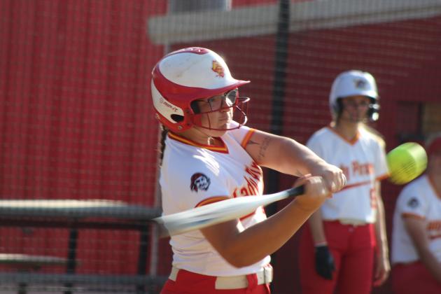 Dale senior Boo Herber prepares to hit a single in the March 30 home game against Washington. The Lady Pirates beat the Lady Warriors, 19-14, and they stomped Lexington, 15-0, on the same day. So far, their record for the season is 19-1. Photos by Natasha Dunagan, Countywide &amp; Sun. Click on the camera banner ad below to see our photos from all the games!