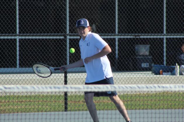 Shawnee's Samuel Thomas stays focused during the Shawnee East/West Quad Tournament on March 28. Photos by Natasha Dunagan, Countywide &amp; Sun