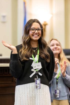 December Nanaeto serves as page at State Capitol.