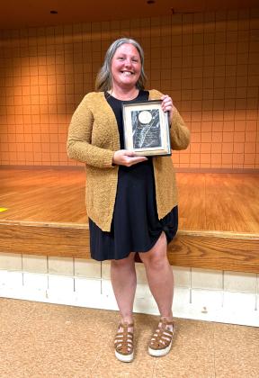 Amber O'Shell, Presidents' Award  Principal Buchanan had this to say,"Amber is currently in her eighth year of teaching tiny humans how to read, write and not lose their shoes. She's passionate about creating a classroom where learning is fun, engaging and occasionally a little loud. She spends her day sounding out words, solving math problems, answering very important questions, like, can I go to the bathroom and is it fun Friday? Amber believes in building strong relationships with her students.