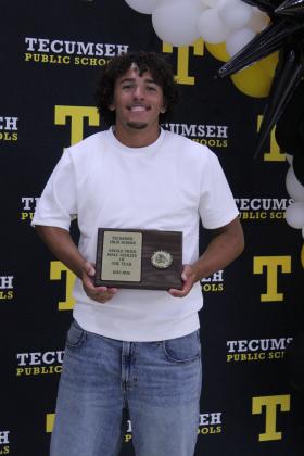 Senior Aveon Stokes won the Savage Pride Male Athlete of the Year during the Tecumseh High School Athletic Awards on May 18.