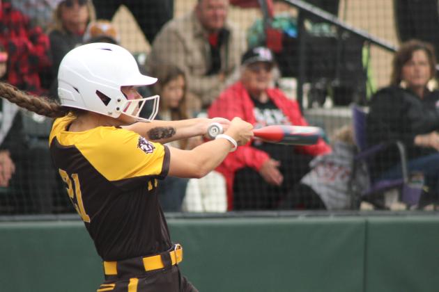 Tecumseh junior Madison Gray hits a home run in the fifth quarter of the Class 5A Slow Pitch Quarterfinal game against Elgin, held at FireLake Ball Fields on May 5. Natasha Dunagan, Countywide & Sun