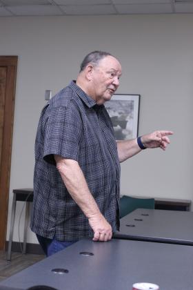 Retired Brigadier General Ben Robinson spoke to members of the Shawnee Veterans Memorial Committee (SVMC) and the public at the Pottawatomie County Veterans Educational Museum on June 11. Robinson was the commander of the 552nd Air Control Wing, based at Tinker AFB, during the attacks on Sept. 11, 2001, and he recounted the day-by-day progression of events during that time, using a slide show.