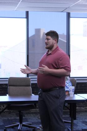 Shawnee Public Schools CFO Tristan Wyatt presents the 2026-27 Budget during the June 29 Board of Education meeting.