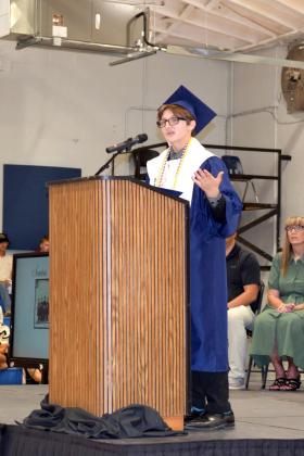 Salutatorian Landon Dodge speaks of political aspirations and reminds classmates that if you fail, go back to your roots because, "it's not a matter of if you fail, but when you fail."