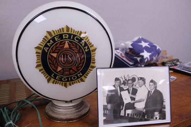 An American Legion lamp, which can be seen in a photo from the 1960s or 1970s, is among the historic collection of items which survived the April 2023 tornado at Shawnee American Legion Gill-Mattox Post 16.