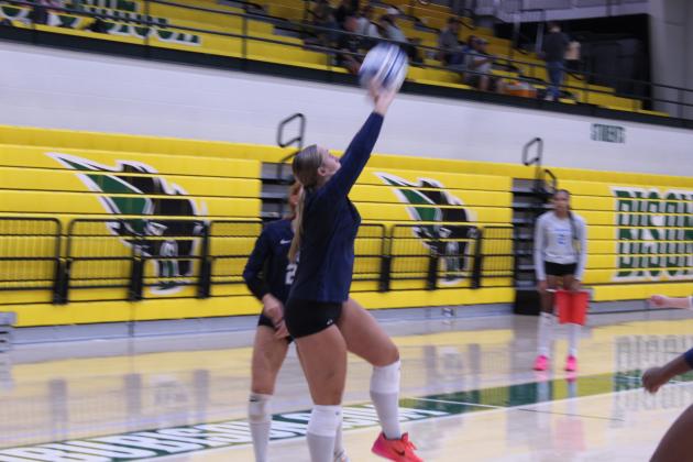 Natasha Dunagan, Countywide &amp; Sun Shawnee junior Molly Megehee passes during the Shawnee Volleyball Invitational match against Santa Fe South at OBU on Sept. 18.