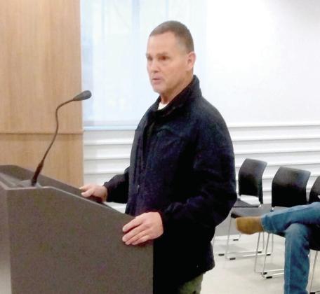 Sheriff Freeland Wood addressed the County Commissioners regarding changes in the Sheriff ’s Office, during the meeting held Tuesday, Feb. 18. Countywide &amp; Sun/Bill Rooth