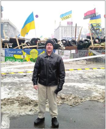 Shane VanMeter (pictured) and his family were in Ukraine during Euromaidan in 2014, which he said “began with widespread protests and boiled over into clashes with police with numerous people killed, and eventually culminated in the ousting of elected President Viktor Yanukovych.” Photo Provided.