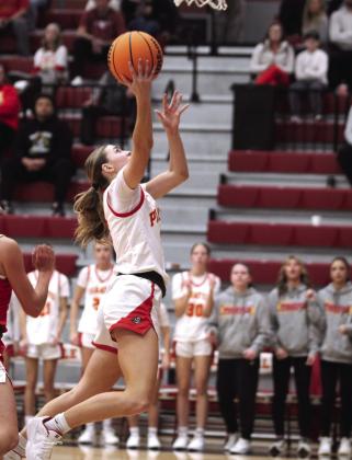 Dale sophomore Khloe Jones sinks it for two points after stealing the ball in the third quarter.