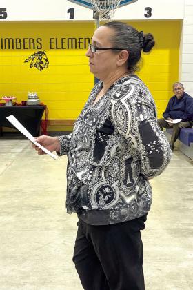 Tonya Leader addresses the board during the public comments portion of the Tecumseh School Board meeting. Countywide &amp;amp; Sun/ Julie Taton