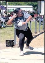 Pictured left, Tecumseh High Schools Kiara Stallin is headed to State after winning the Regional Championship Shot Put with a 37’3.5” heave. Photo provided