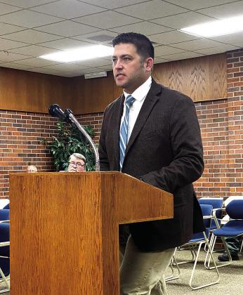Daniel McClure speaks to the council about his desire to fill the position of City Attorney. Counywide &amp;amp; Sun/Julie Talton