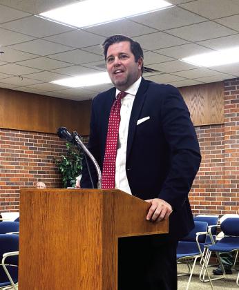 Nick Atwood addresses the council with his desire to fill the City Attorney position with backup from his firm Ritchie Rock &amp;amp; Atwood.