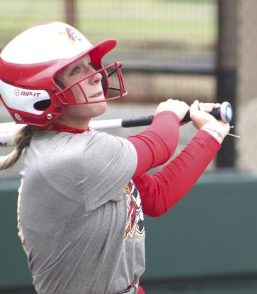 Dale freshman Reese Herring hits a triple in the sixth inning of the game with Wayne.