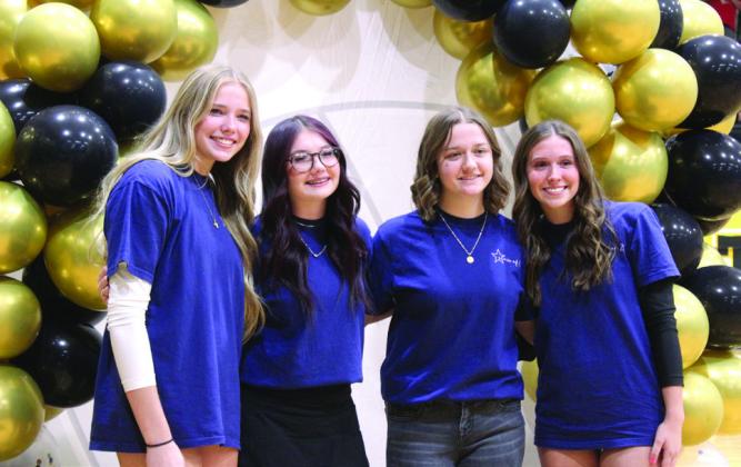 Tecumseh High School held their Volleyball Senior Night on Oct. 2 before the home match with Cache. Those honored were Kennadee Mason, Avery Renken, Rayleigh Hopkins and Kayley Wood. Natasha Dunagan, Countywide &amp;amp; Sun