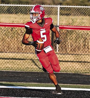 NRC's Dion Frazier scored the first touchdown of the night as NRC hosted Tecumseh in the season opener on Aug. 28. The Cougars shut out the Savages, 56-0, with five different players scoring in the game.