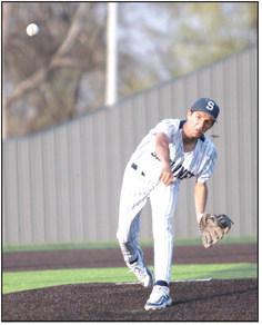 Shawnee freshman Parker Wells slings one home in the March 25 home game with Coweta. The Wolves lost, 0-12. Natasha Dunagan, Countywide &amp; Sun