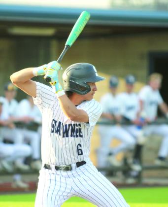 Shawnee junior Corbin Wood takes his turn at bat in the March 25 home game with Coweta. Natasha Dunagan, Countywide &amp; Sun