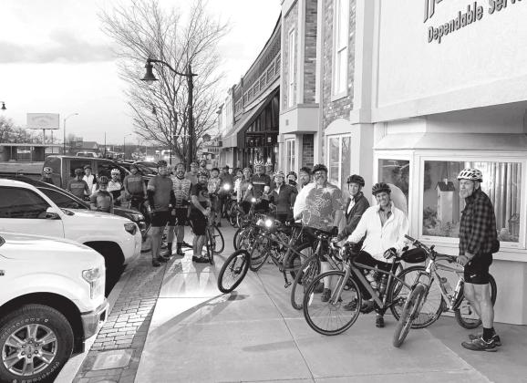 Riders gathered outside spOKeLAHOMA for the first Wild and Dirty Wednesday ride from its new location in Tecumseh. Photo provided