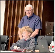 Dale 7th grade student Eli Smith calls the Shawnee City Commission meeting to order Monday, Sept. 18. Countywide &amp;amp; Sun/Suzie Campbell