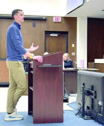 Dr. Jacob Borgsmiller spoke against the rezoning of the property on Independence Street, across from Sequoyah school. He sited traffic concerns and worried the public might not have been properly notified of the rezoning request. Julie Talton, Countywide &amp; Sun