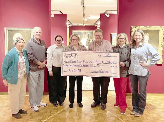 Pictured from left: Jude Delaney, Volunteer Docent Mabee-Gerrer Museum of Art; Mark Finley, Avedis Foundation Board Member; Sylwia Partyka, Director of Development Mabee-Gerrer Museum of Art; Tracy Meeuwsen, Senior Program Director-Data Analyst Avedis Foundation; Dane Pollei, Director and Chief Curator Mabee-Gerrer Museum of Art; Jill Spencer, Chairman of the Board Avedis Foundation; and Erika Jones, Avedis Foundation Board Member. Photo provided by Avedis