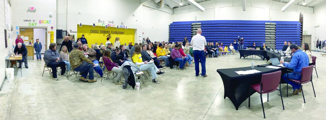 The Tecumseh School Board meeting room at Cross Timbers Elementary drew a crowd of people wanting to voice their opinion concerning the school mascot Monday, Feb. 13. For over an hour during public comments, board members heard from attendees on both sides of the controversy. This was not an agenda item therefore no vote was taken. Countywide &amp; Sun/Julie Talton