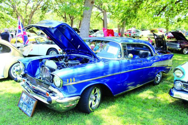 This 1957 Chevy Belair, owned by Bill Harris of Yukon, was one of several vehicles in the 37th Annual Knights Auto Club Car Show on June 22 at Briscoe Boy Scout/Rotary Park.