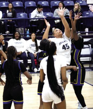 Shawnee sophomore Karma Mason puts up a shot during the Jan. 6 home game against Will Rogers. Natasha Dunagan, Countywide &amp; Sun Natasha Dunagan, Countywide &amp;amp; Sun