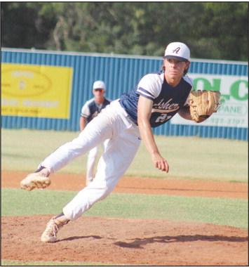 Asher senior Brogan Culwell watches the results of his pitch in the fourth inning of the Sept. 5 home game against Byng. Countywide &amp;amp; Sun/Natasha Dunagan