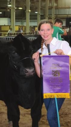 Citizen Potawatomi Nation tribal member Helen Spears and her heifer Fancy participate in livestock shows across the state. (Photo provided)