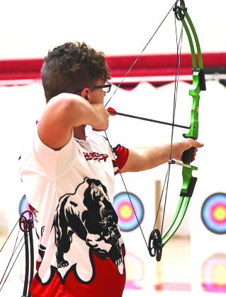 North Rock Creek’s archery team cleaned up this weekend at the NRC Winter Shootout, sweeping every trophy, Elementary, Middle and High School divisions. One of the top NRC HS shooters was Brodie Grace with a 282. Photo courtesy of Gowin Photography