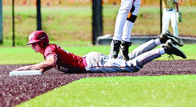 Landon Rosser safely steals 2nd base in the win.