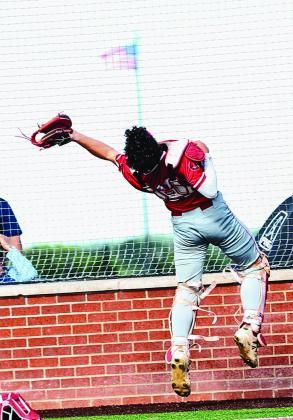 Greyson Ratcliff makes a tough catch for the out.