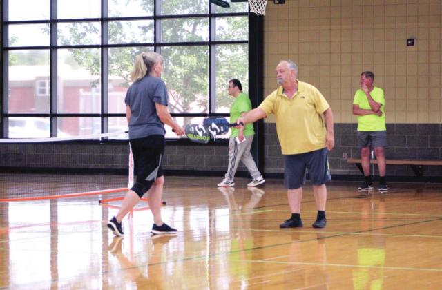 Team "The 65's" - David Davis and Judy Davis - compete in the Juneteenth Pickleball Tournament, held on June 18 at OBU's Recreation and Wellness Center, in Shawnee. "The 65's" took first place in Bracket B. Countywide &amp; Sun/Natasha Dunagan