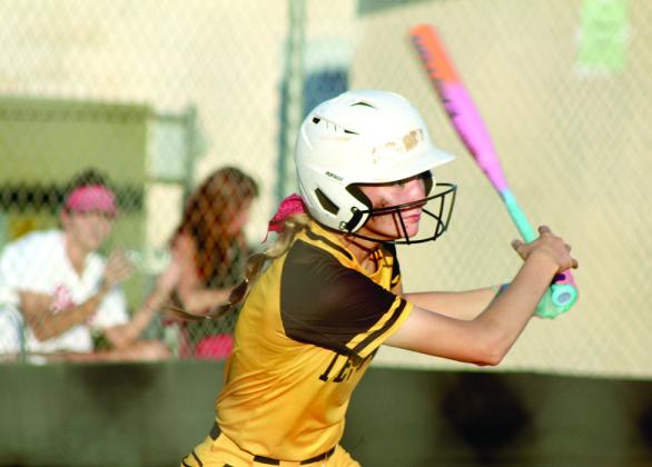 Tecumseh junior Jaylie Anderson hits a single during the Class 4A Regional Tournament. Natasha Dunagan, Countywide &amp;amp; Sun