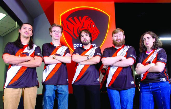 ECU Esports League of Legends team - Chris Barker of Ada, Jesse Barker of Ada, Allie Mabry of Ada, Breckin Guevara of Tulsa and Dakota Cao of Pensacola, Fla. - won National Esports Collegiate Conference (NECC) Division 7 West National Championship. Photo provided