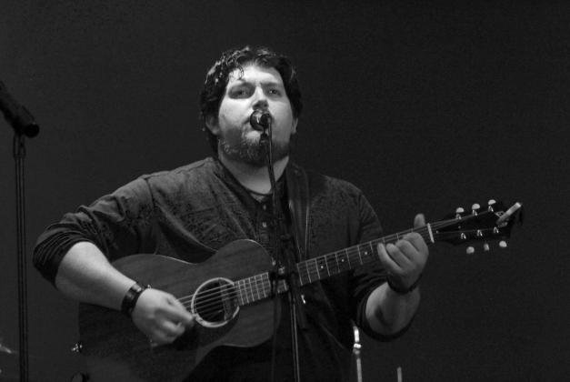 “The Bard” performs Christian pop songs during the Hope on the Horizon Benefit Concert, held at the Ritz in Shawnee on July 21. The concert was organized by Rose Rock Habitat for Humanity, which now covers Pottawatomie and Cleveland counties, and raised funds to help those affected by the April 19 tornadoes. Countywide &amp;amp; Sun/Natasha Dunagan