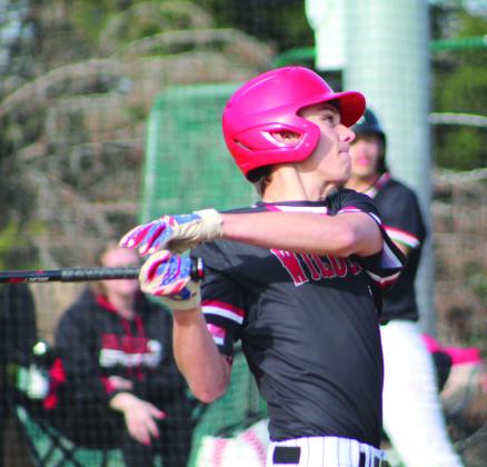 Earlsboro junior Trystan Black smacks a triple in the first inning of the home game with Strother, March 27. The Wildcats won, 12-2. Countywide &amp;amp; Sun/Natasha Dunagan