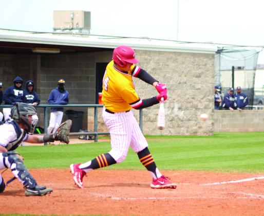 Dale sophomore Jack Rooker goes to bat during the Bill Tipton Classic game with Shawnee on April 6. Dale won three out of four of their tournament games, beating Shawnee, 9-5; El Reno, 11-1; and Bethel, 12-4. They lost to Elgin, 2-3.