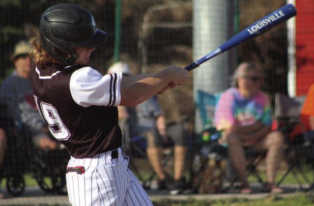 Earlsboro freshman Jon Wilkins hits a single in the game against Stratford on April 17. The Wildcats won, 12-9.