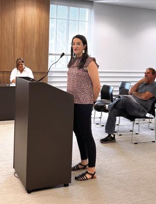 Legacy Parenting Executive Director Lacey Holt informs Commissioners about Diaper Awareness week and the upcoming Trivia and Tapas fundraising event during the County Commissioners Board Meeting held Tuesday, Sept. 9, 2025. Suzie Campbell, Countywide &amp;amp; Sun