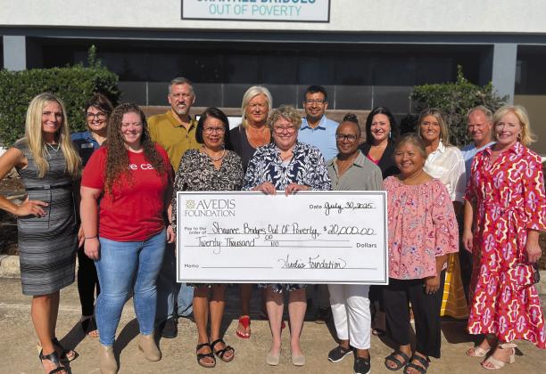 Pictured are The Shawnee Bridges Out of Poverty Board of Directors, including Emily Rothrock, Interim Executive Director, Patty Sue Wagstaff, Board President, and Tracy Meeuwsen, Senior Program Director- Data Analyst Avedis Foundation Photo Provided